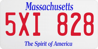 MA license plate 5XI828