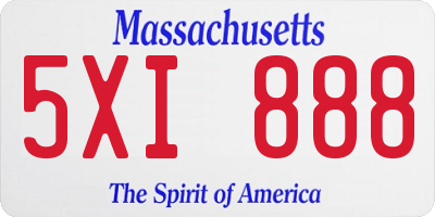MA license plate 5XI888