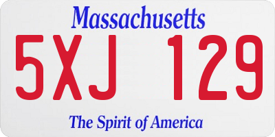 MA license plate 5XJ129