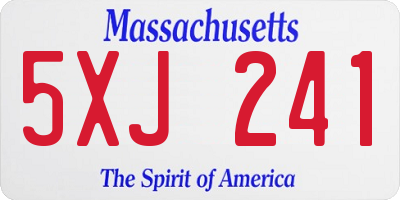 MA license plate 5XJ241