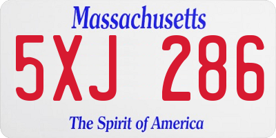 MA license plate 5XJ286