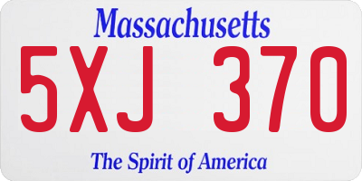 MA license plate 5XJ370