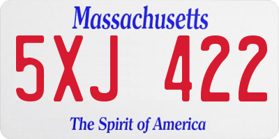 MA license plate 5XJ422