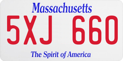 MA license plate 5XJ660
