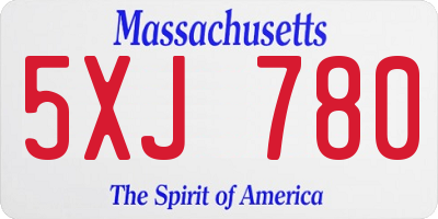 MA license plate 5XJ780