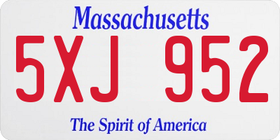 MA license plate 5XJ952