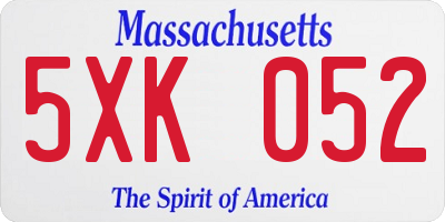 MA license plate 5XK052