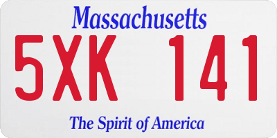 MA license plate 5XK141