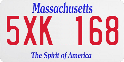 MA license plate 5XK168