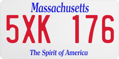 MA license plate 5XK176