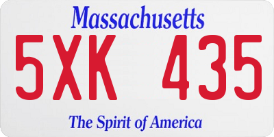 MA license plate 5XK435