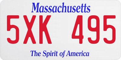 MA license plate 5XK495