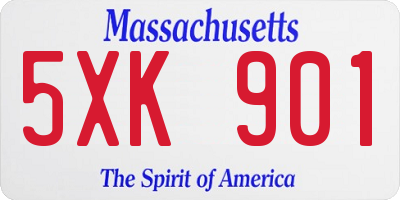 MA license plate 5XK901