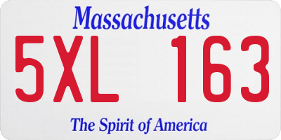 MA license plate 5XL163
