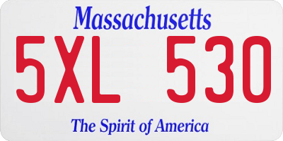 MA license plate 5XL530