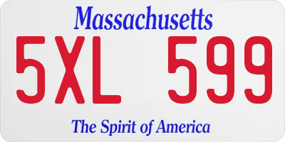MA license plate 5XL599