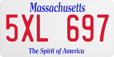 MA license plate 5XL697