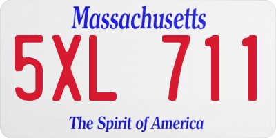 MA license plate 5XL711