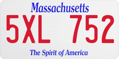MA license plate 5XL752