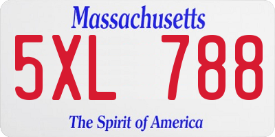 MA license plate 5XL788