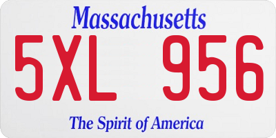 MA license plate 5XL956