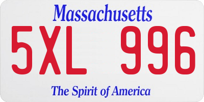 MA license plate 5XL996