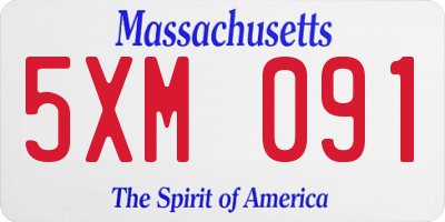 MA license plate 5XM091