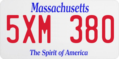 MA license plate 5XM380