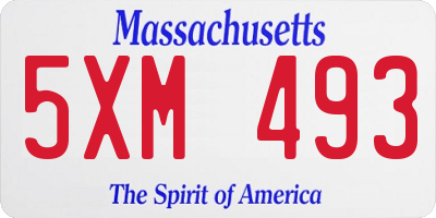 MA license plate 5XM493