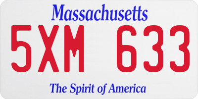 MA license plate 5XM633