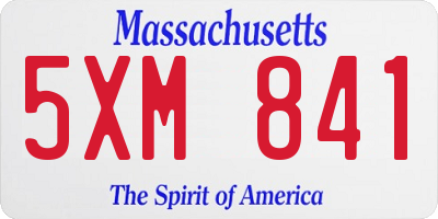 MA license plate 5XM841