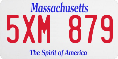MA license plate 5XM879