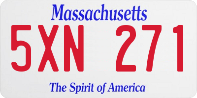 MA license plate 5XN271
