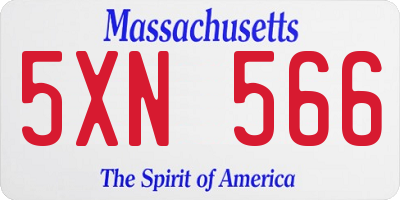 MA license plate 5XN566
