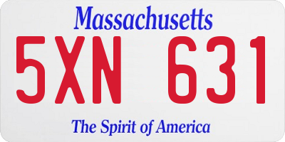 MA license plate 5XN631