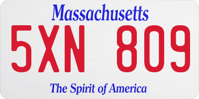 MA license plate 5XN809