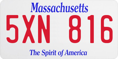 MA license plate 5XN816