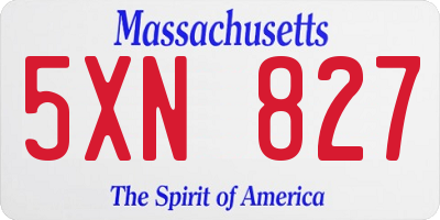 MA license plate 5XN827