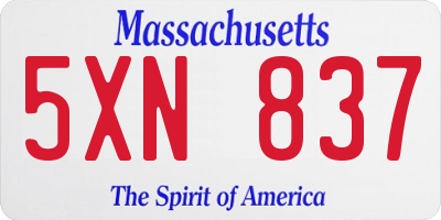 MA license plate 5XN837