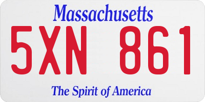 MA license plate 5XN861