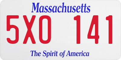 MA license plate 5XO141