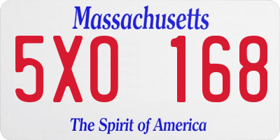 MA license plate 5XO168