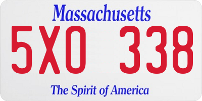 MA license plate 5XO338
