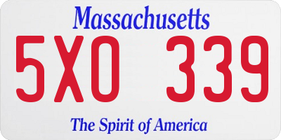 MA license plate 5XO339