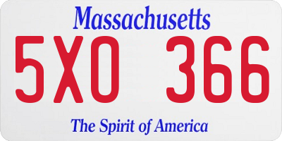 MA license plate 5XO366