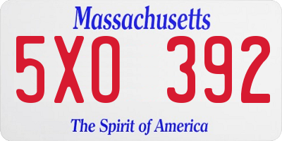 MA license plate 5XO392