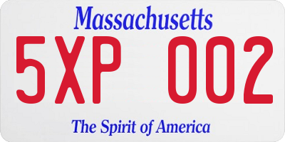 MA license plate 5XP002