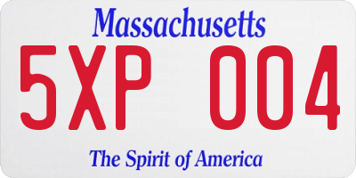 MA license plate 5XP004