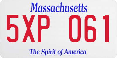 MA license plate 5XP061