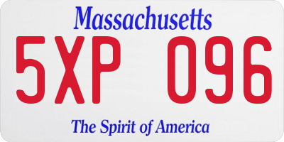 MA license plate 5XP096